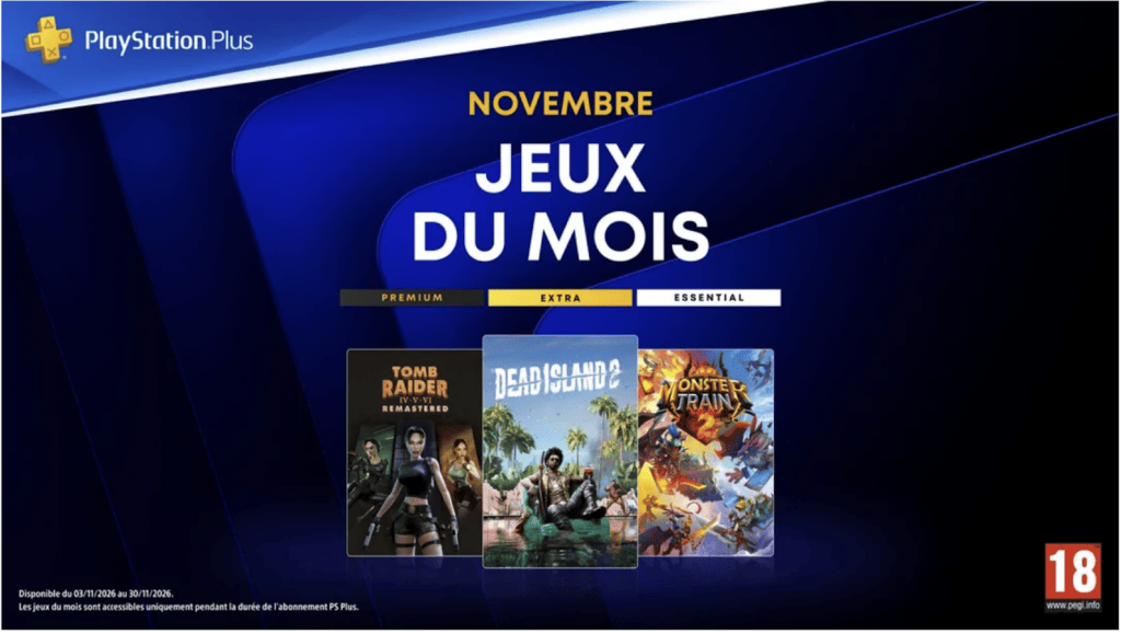PlayStation Plus en novembre // Source : PlayStation