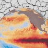 Anomalie des températures de surface de l'océan le 27 octobre 2026. // Source : Nasa Scientific Visualization Studio, montage Numerama