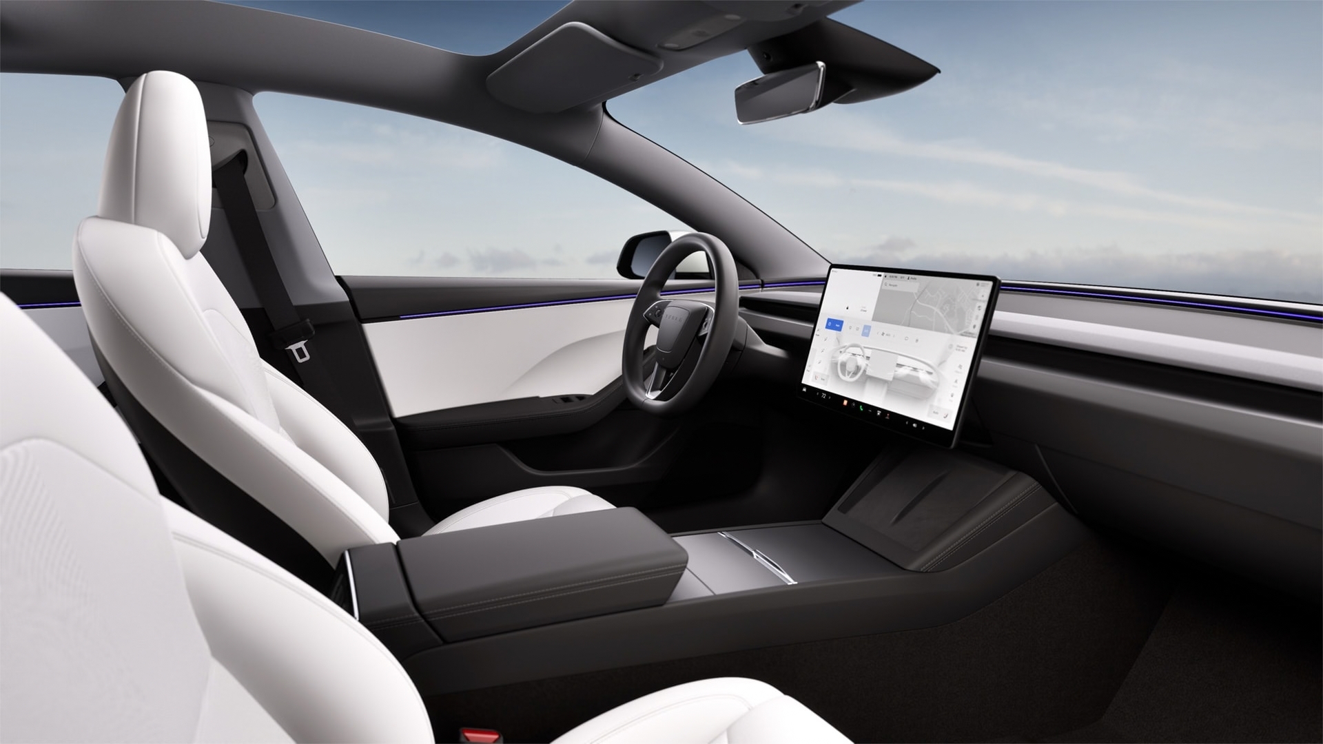 L'intérieur de la Tesla Model 3 avant les évolutions 2026.