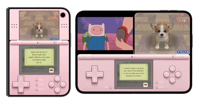 En plus du mode portrait déplié, d'autres modes permettent de jouer aux jeux. En plus du mode portrait déplié, d'autres modes permettent de jouer aux jeux.