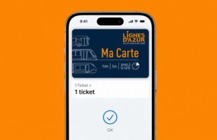 Lignes d'Azur dans Apple Cartes sur iPhone à Nice. // Source : Numerama