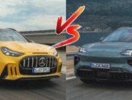 Le Mercedes-AMG GT SUV affronte le Porsche Cayenne Electric. // Source : Montage Numerama Le Mercedes-AMG GT SUV affronte le Porsche Cayenne Electric. // Source : Montage Numerama