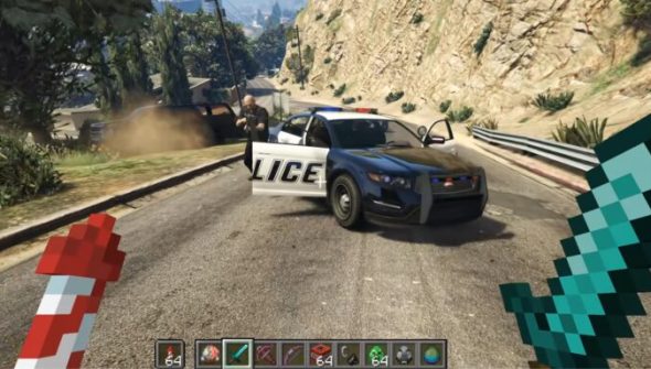 GTA Minecraft mod // Source : Capture d'écran GTA Minecraft mod // Source : Capture d'écran
