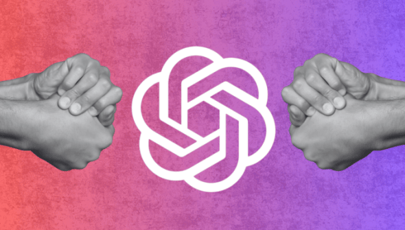 OpenAI bras de fer // Source : montage Numerama