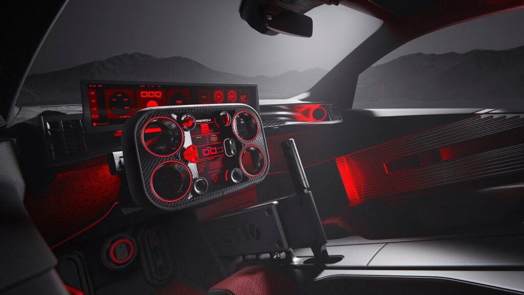 Le volant Hypersquare est présent à bord. // Source : Peugeot Le volant Hypersquare est présent à bord. // Source : Peugeot