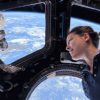 Sophie Adenot dans l'ISS. // Source : Flickr/CC/Nasa Johnson (photo modifiée)