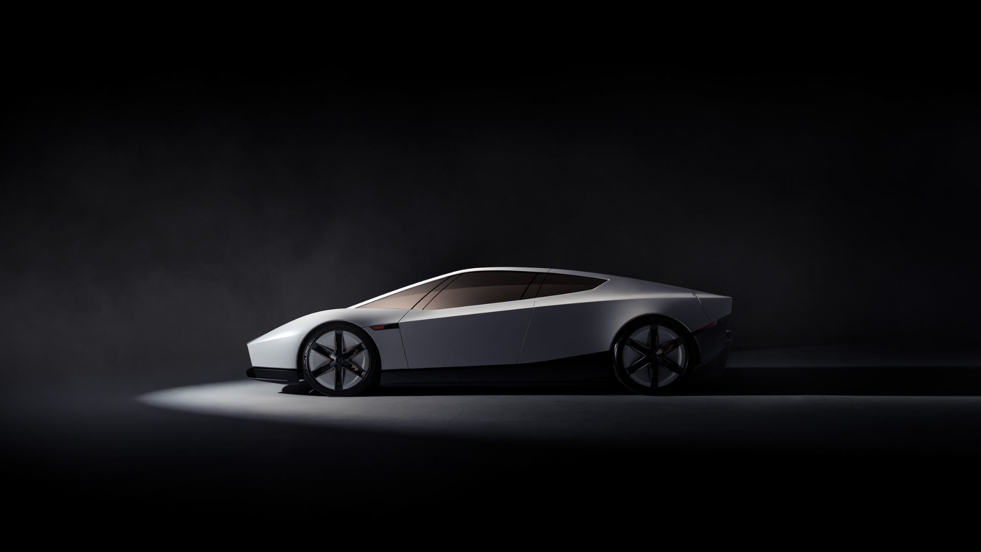 Le Tesla Roadster de profil (fermé)