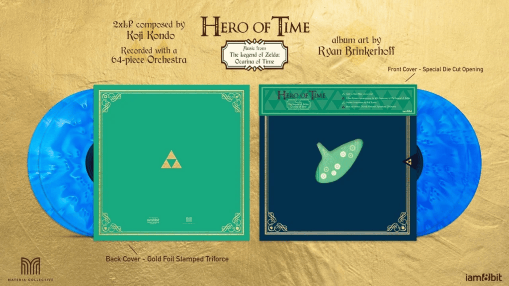 The Legend of Zelda Ocarina of Time – Hero of Time Anniversary Edition 2LP // Source : iam8bit & Materia Collective The Legend of Zelda Ocarina of Time – Hero of Time Anniversary Edition 2LP // Source : iam8bit & Materia Collective