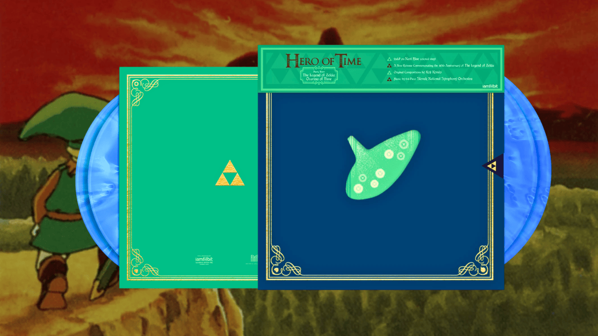 The Legend of Zelda Ocarina of Time – Hero of Time Anniversary Edition 2LP // Source : iam8bit & Materia Collective The Legend of Zelda Ocarina of Time – Hero of Time Anniversary Edition 2LP // Source : iam8bit & Materia Collective
